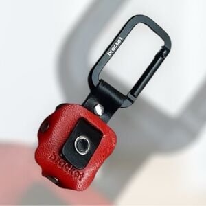Bracket Red and Black Leather Key Ring for AirTag